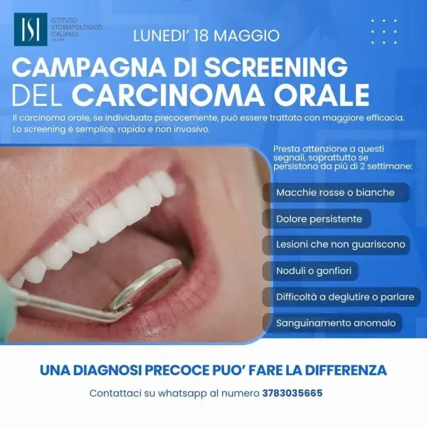 Campagna di screening del carcinoma orale - 18 maggio